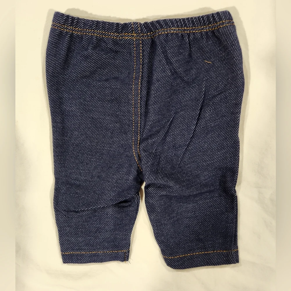 Carter's Girl's Bodysuit & Navy Denim Pants Coral Butterfly Size Newborn NWT